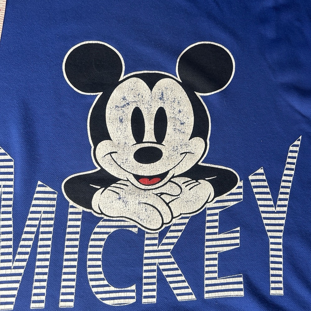 Vintage Blue Mickey Mouse Sweatshirt Disney Crewneck Pullover Top - Picture 3 of 6